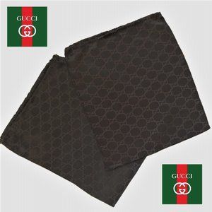 GUCCI pair of satin logo shoe bags, brown, NEW